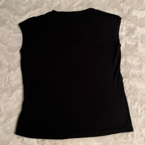 Reitman's The Short Cut Black Sleeveless Mock Wrap top Ladies Size S - Picture 5 of 9